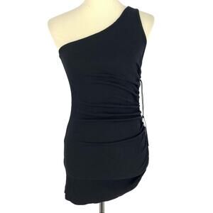 Privacy Please Black Off The Shoulder Ruched Mini Dress Size Small
